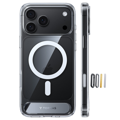 Torras Ostand L1 Case for iPhone 17 Pro / iPhone 18 Pro - Clear 