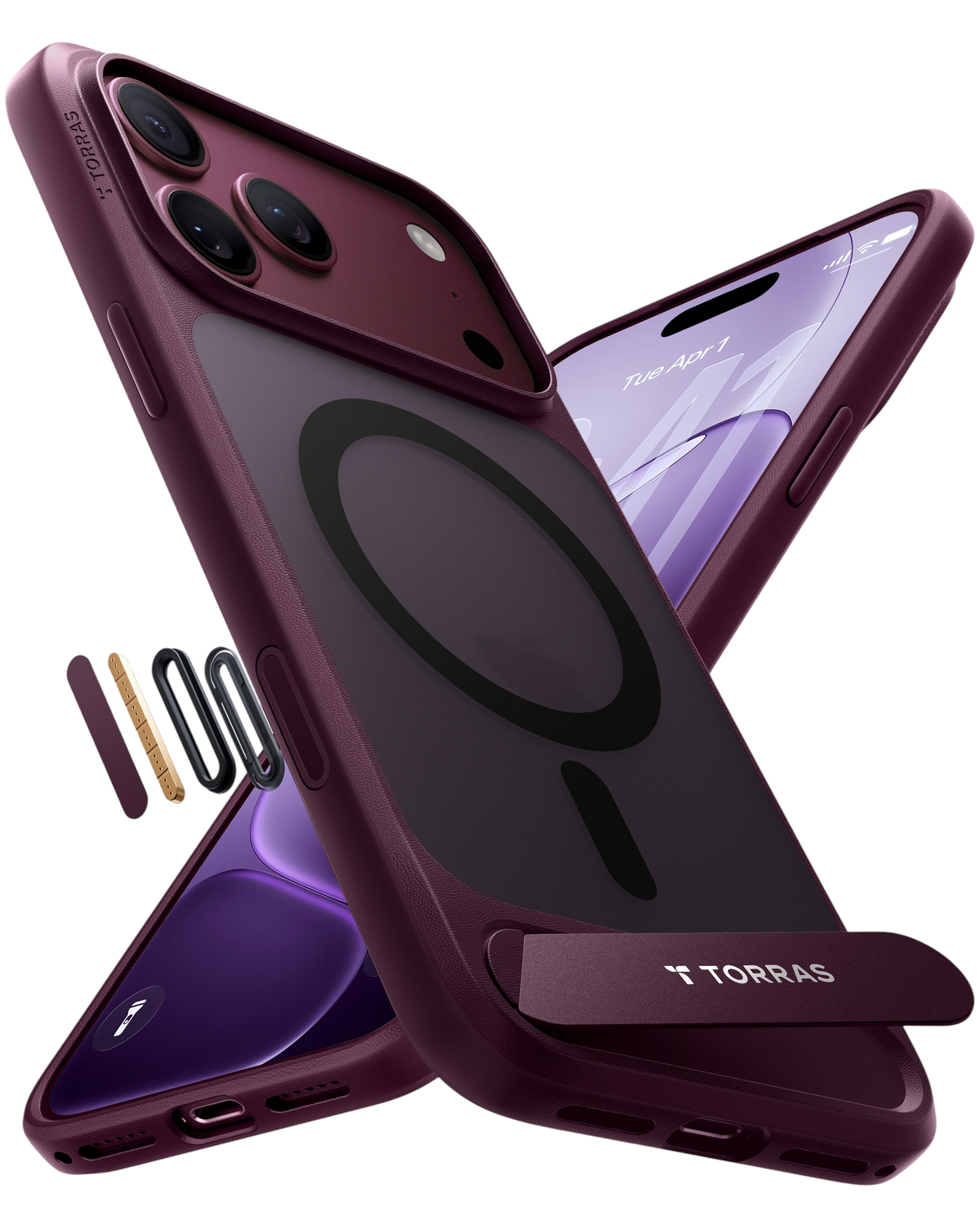 Torras Ostand L1 Case for iPhone 17 Pro / iPhone 18 Pro - Purple 