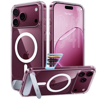 Torras Ostand L1 Case for iPhone 17 Pro / iPhone 18 Pro - Clear 