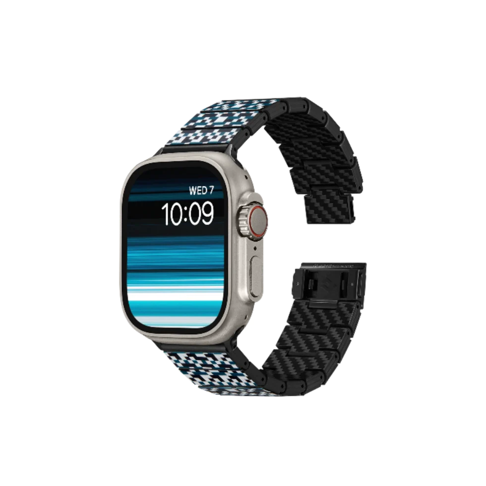 Pitaka Dreamland Chroma Carbon Watch Band for Apple Watch Ultra 2 / Ultra 1 & Series 9 / 8 / 7 45mm - Mosaic