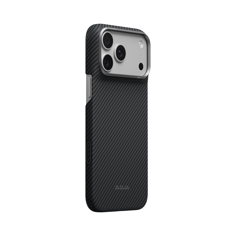 PITAKA Classic Edge Case for iPhone 18 Pro Max - 600D Black/Grey Twill aramid fiber
