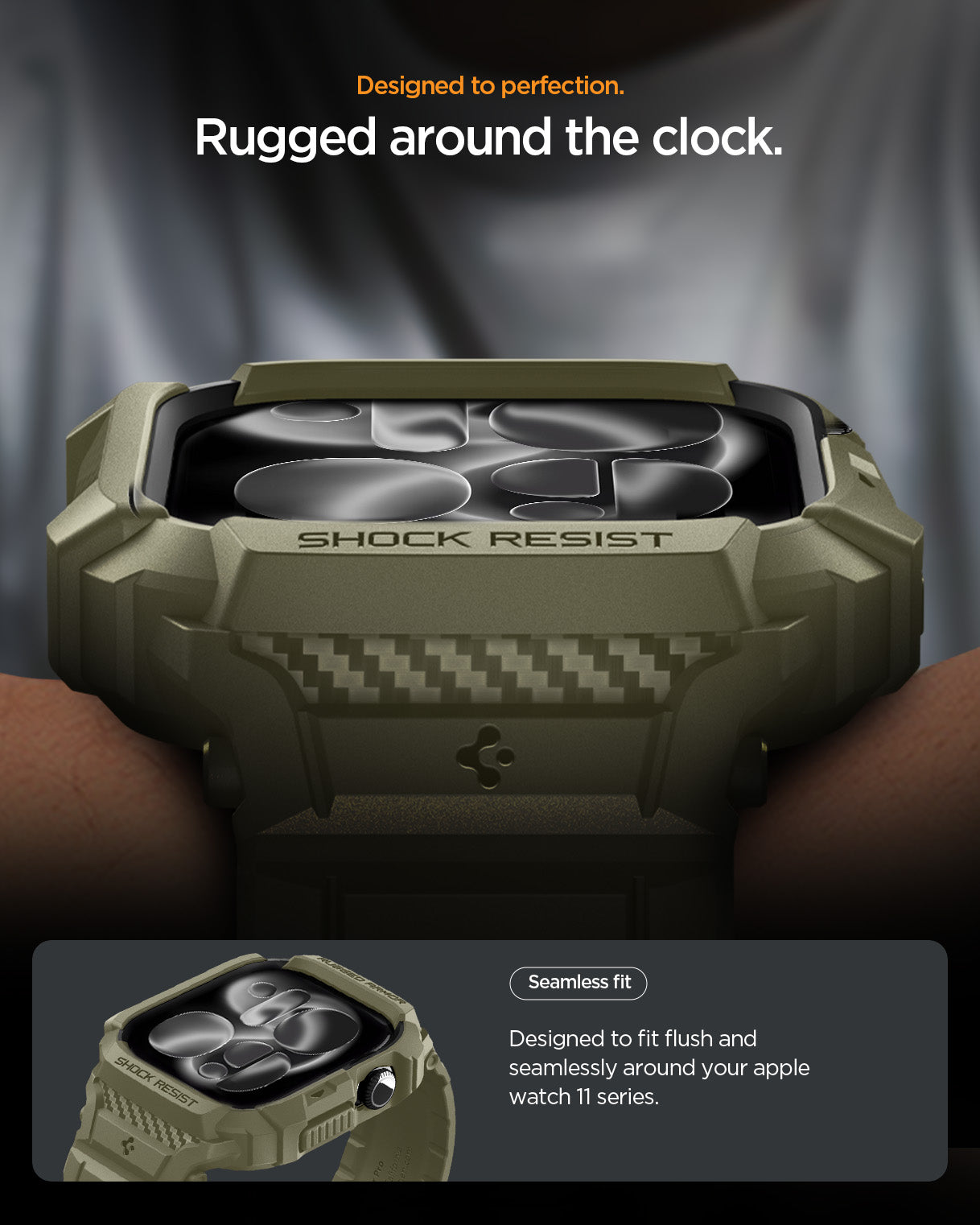 Spigen Rugged Armor Pro 2 Case + Band for Apple Watch Series 11 / 10 46mm