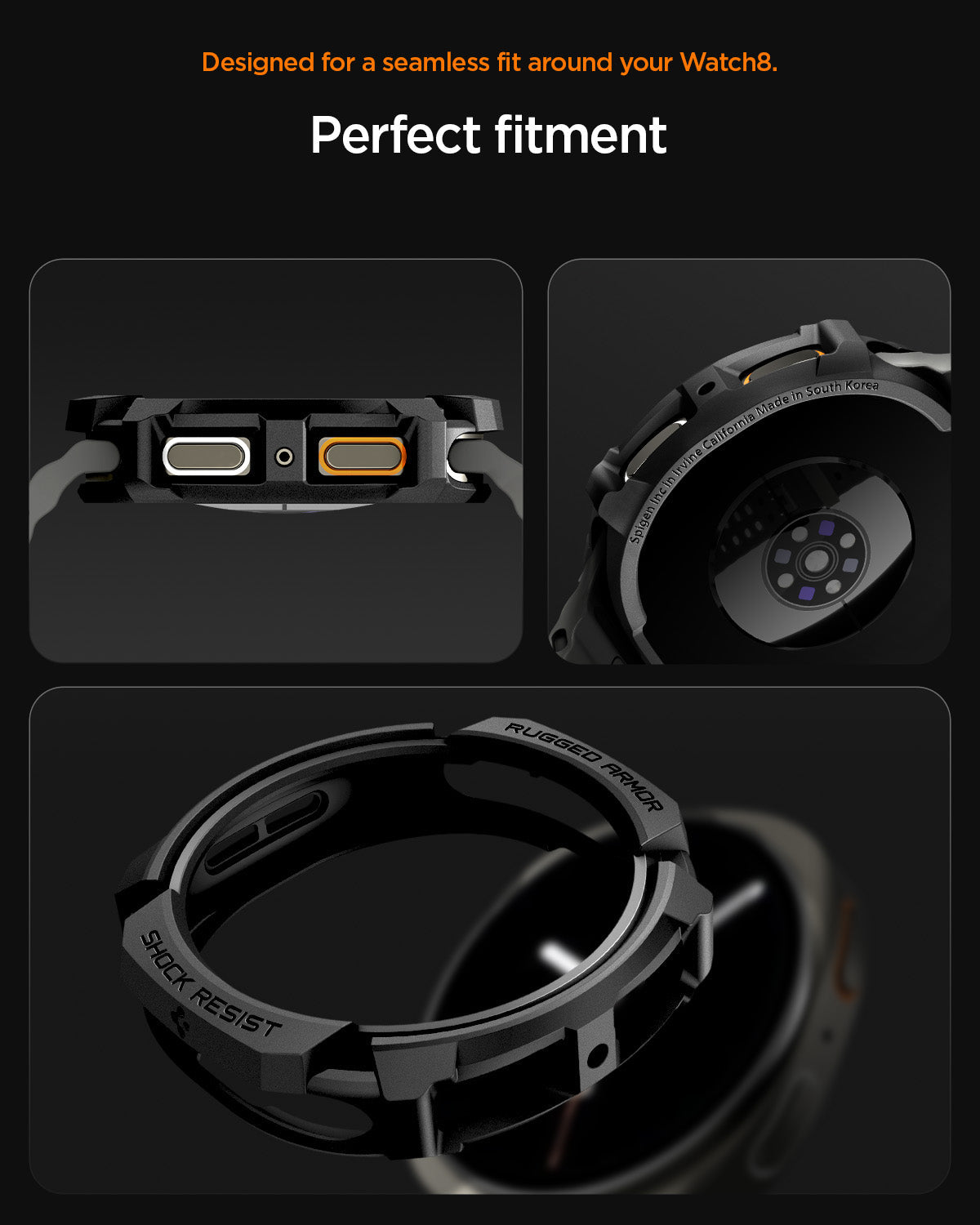 Spigen Rugged Armor Case for Samsung Galaxy Watch 8 44mm