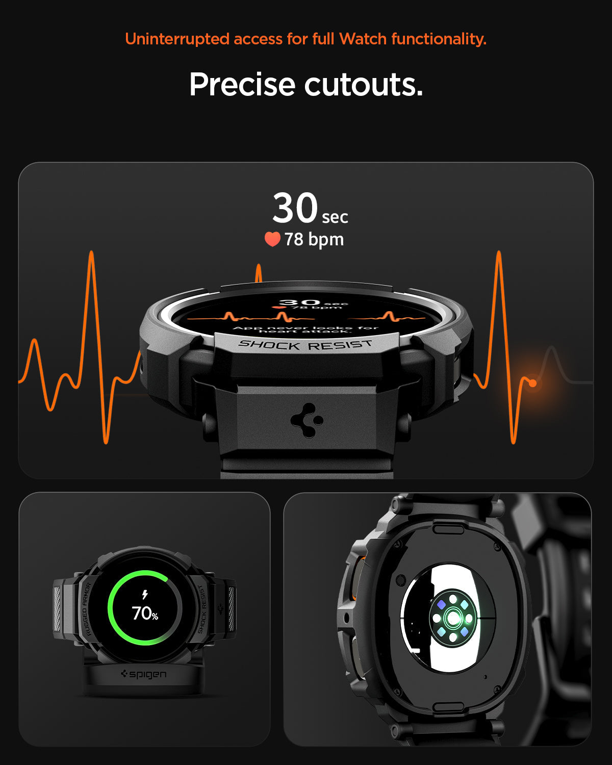 سبجن روجيد أرمور برو (حافظة + حزام) لسامسونج جالاكسي ووتش 8 سلسلة 44 مم