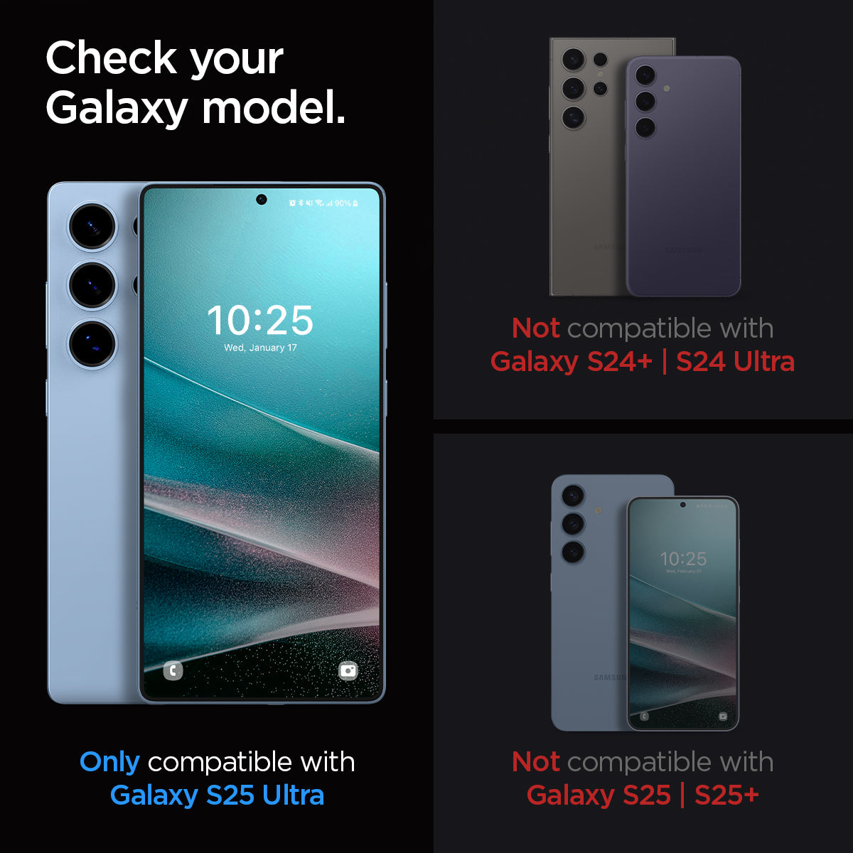 سبجن GLAS.tR EZ Fit | واقي شاشة الخصوصية (عبوة 2) لجهاز سامسونج جالاكسي S25 ألترا