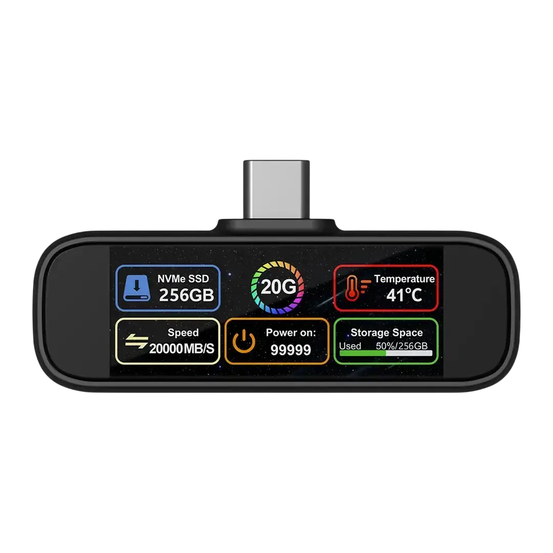 Powerology VaultX 256GB Mini Portable SSD Drive - Black