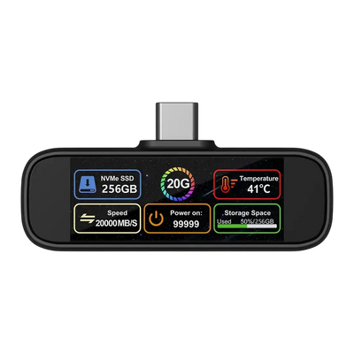 Powerology VaultX 256GB Mini Portable SSD Drive - Black