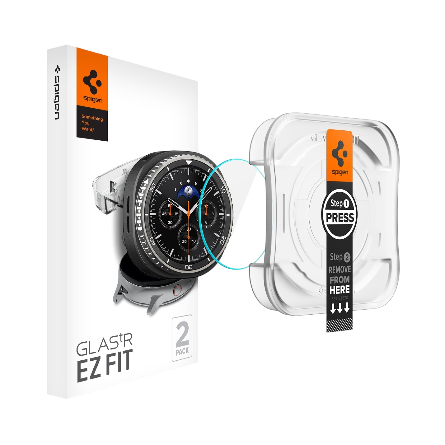 Spigen GLAS.tR EZ Fit Screen Protector for Samsung Galaxy Watch8 Classic - 2 Pack