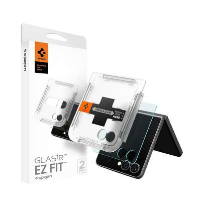 Spigen GLAS.tR EZ Fit Screen Protector for Samsung Galaxy Z Flip 7 - 2 Pack